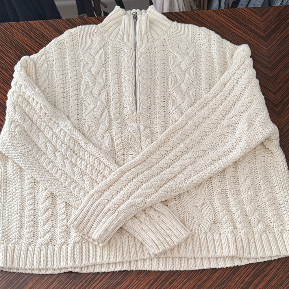 Jenni Kayne cotton cable knit sweater